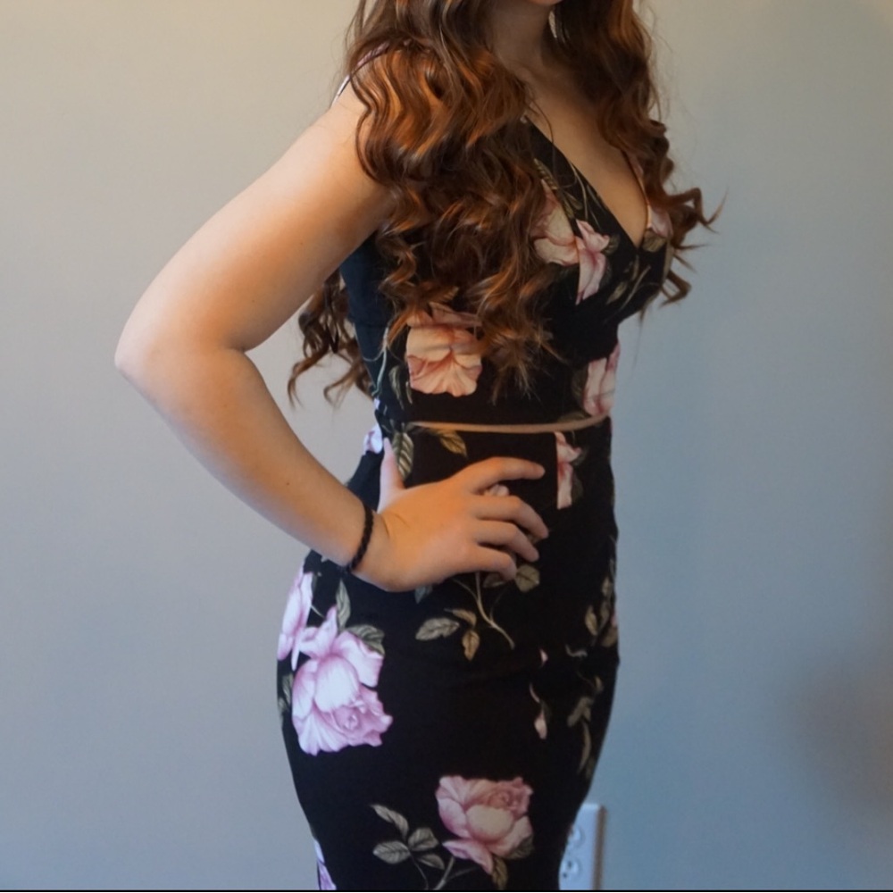 Floral Black Skirt